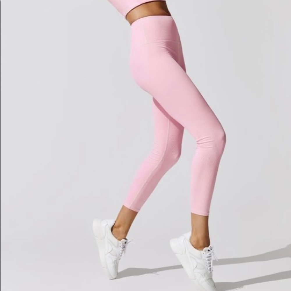 Carbon38 Ribbed 7/8 length legging in rose🌹
